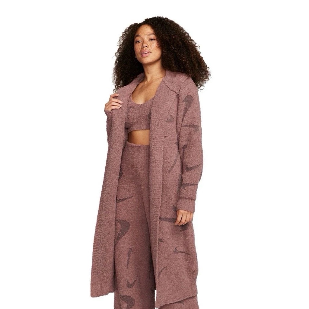 Nike Phoenix Cozy Boucl Long Knit Cardigan Smokey Mauve Women’s S Fd4282-208